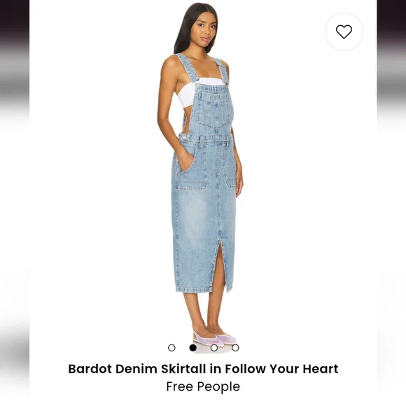 Free People denim overall skirt - Picture 3 of 10